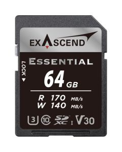 Exascend  SD card  64GB  Essential R170 W140 MB/s UHS-IC10V30  