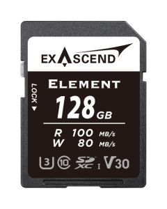 Exascend  SD card  128GB  Element R100 W80 MB/s UHS-IC10V30 