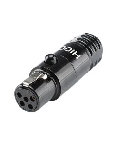 HICON Mini-XLR, 5-pol , metal-, Soldering-female connector, straight, black