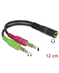 Delock Headset Adapter 1 x 3.5 mm 4 pin jack socket > 2 x 3.5 mm 3 pin jack plug