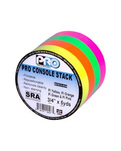 ProTapes Pro Console Stack 19mm x 4,5m Paper Tape 4 Fluorescent colors