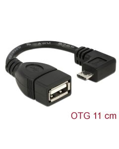 Delock Cable Micro USB Type-B male angled> USB 2.0-A female OTG 11cm