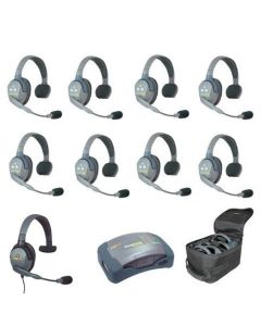 Eartec UltraLITE UL9S HD Kit - 9x Single Ear Ultralite Headphones, hub, case, ch