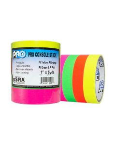 ProTapes Pro Console Stack 12mm x 4,5m Paper Tape 4 Fluorescent colors